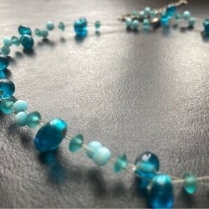 Elegant Stone and Glass Bead Jewelry—2 Necklaces and a Bracelet